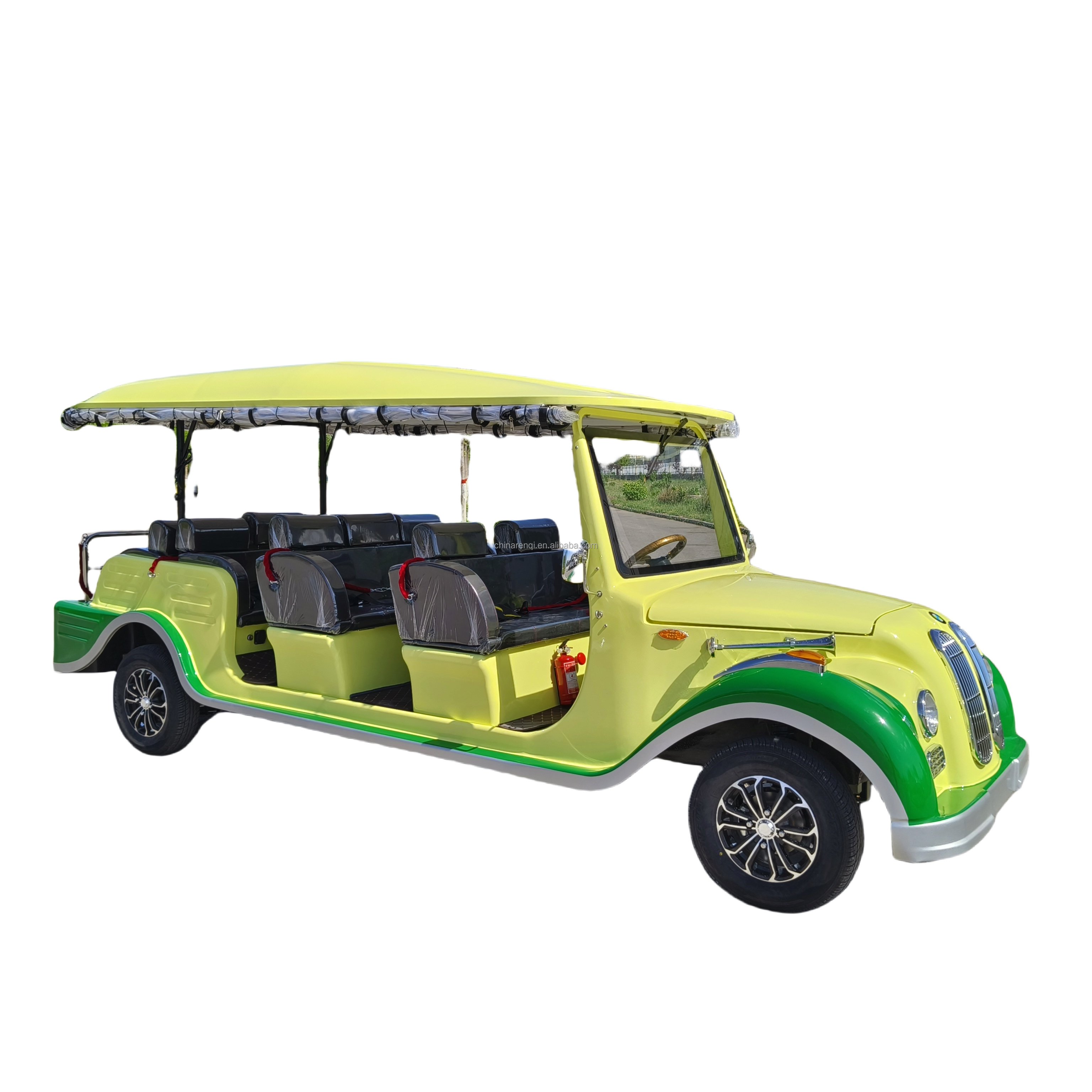 Classic Vintage Electric 8/11 Seats Steel Buggy Leisure Sightseeing Vehicle City Tour Resort Bus